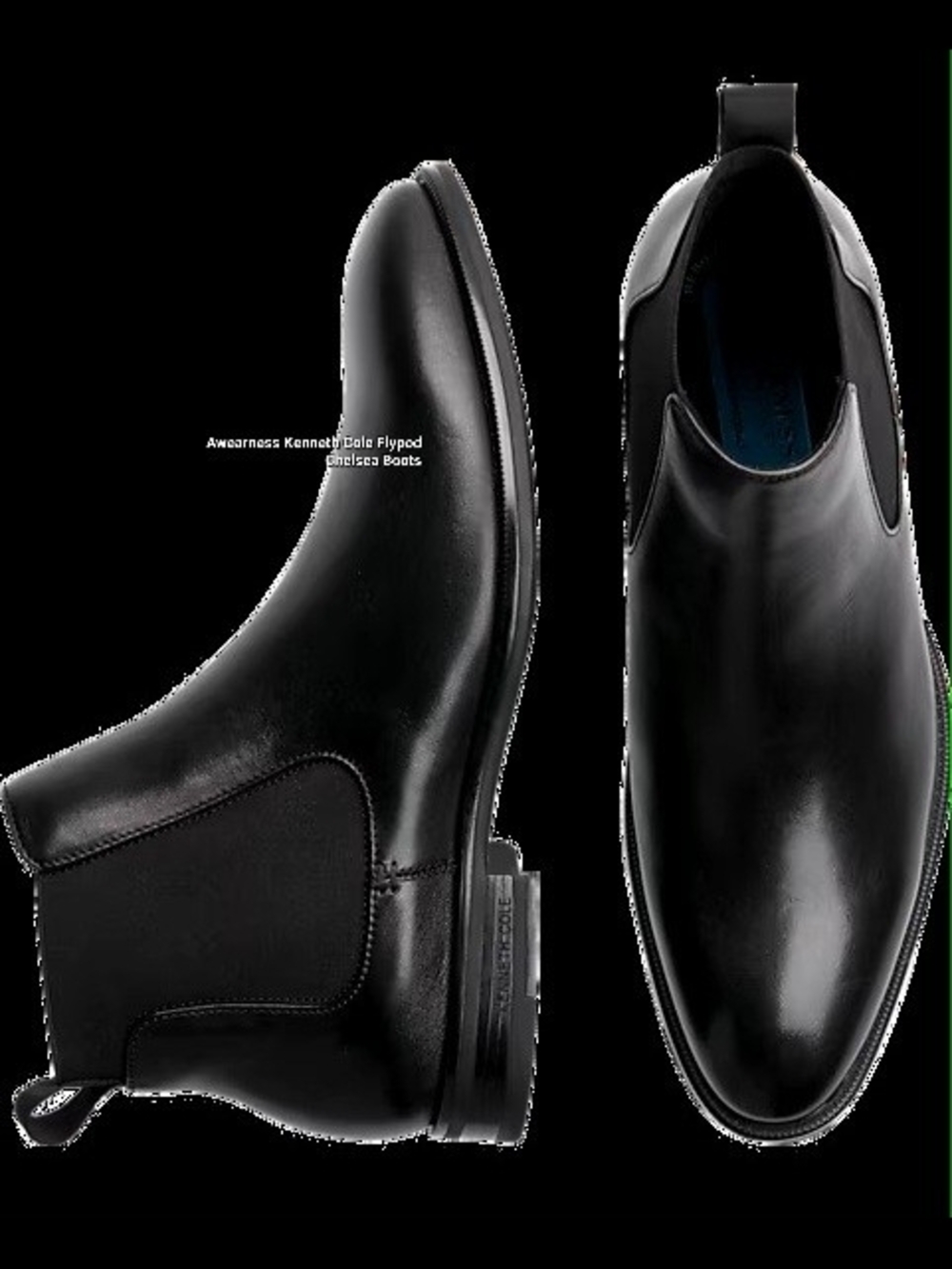 Kenneth Cole Black Leather Chukka Chelsea Boots
